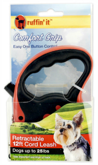 Ruffin' It 98607 Comfort Grip Retractable Cord Leash, 12'