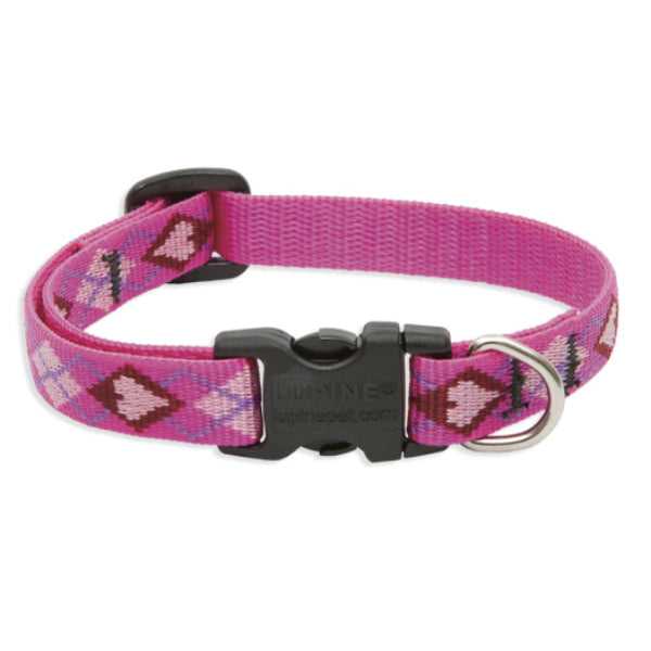 Lupine 14234 Originals Adjustable Collar for Small Dogs, Puppy Love, 1/2"x8-12"