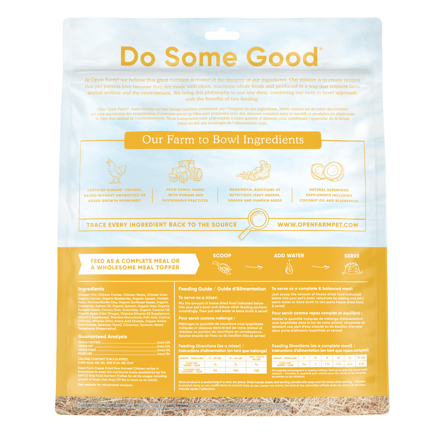 Open Farm Grain Free Harvest Chicken Recipe Freeze Dried Raw Dog Food