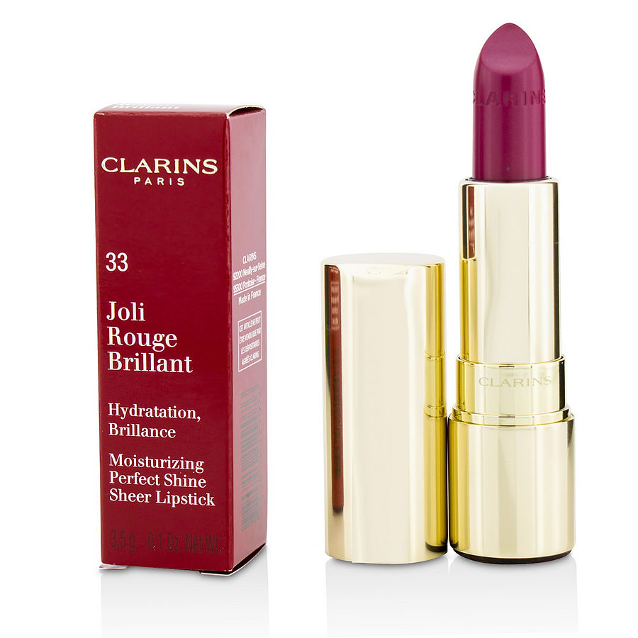 Clarins joli rouge brillant (moisturizing perfect shine sheer lipstick) # 33 soft plum 3.5g/0.1oz