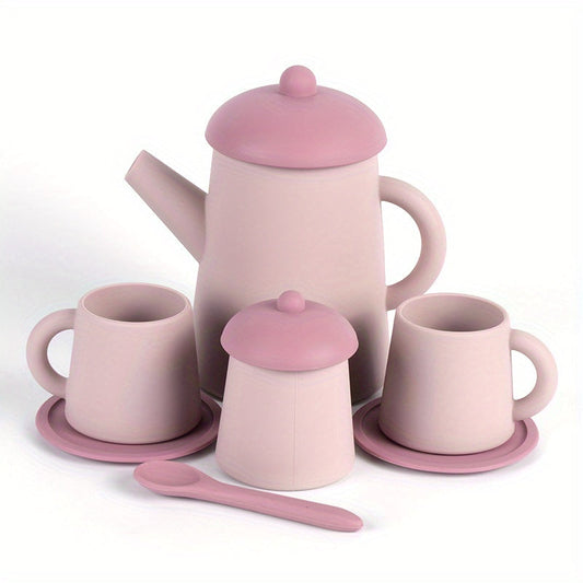 BPA-Free Silicone Bath Toys Set - Tea Cups, Kitchen Toys & Early Education Toys for Girls & Boys
