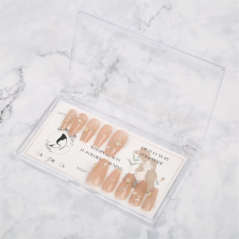 GETBAYRIN Artificial Nails, Finished Nail Stickers,Pressed Nails are Handmade Luxurious Reusable Nail Protection Each Set of 10PCS Starlight Elf