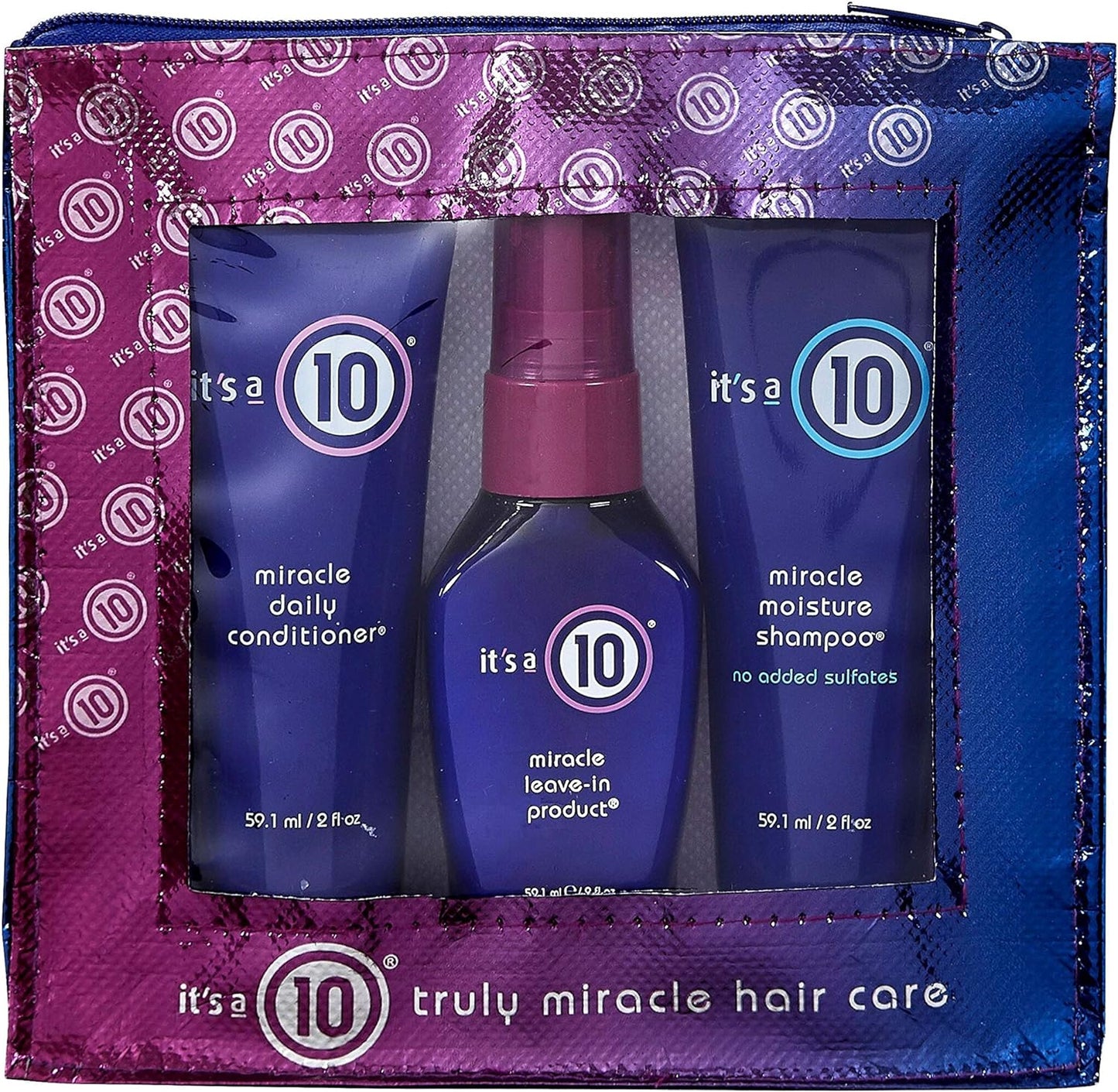 It's a 10 Haircare Miracle Daily Travel Set- Shampoo, Conditioner, and Leave-In Product, 2 fl. oz. ea.
