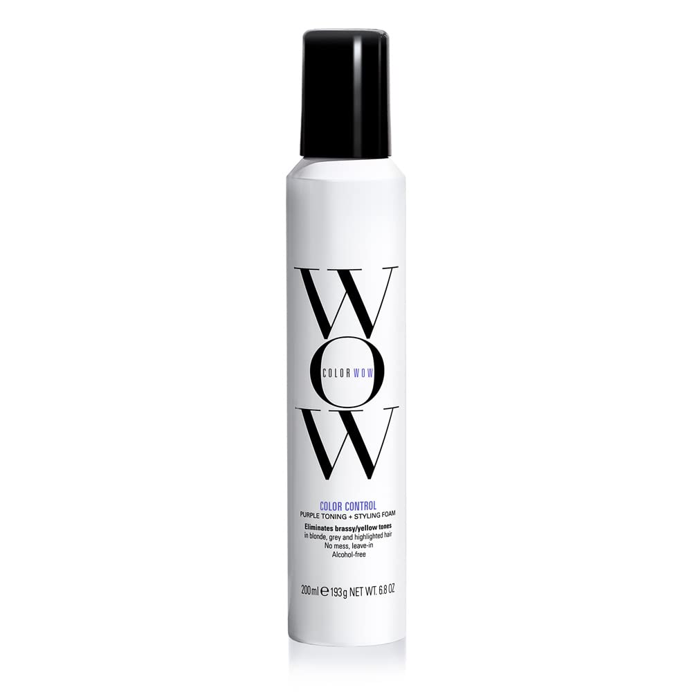 COLOR WOW Color Control + Toning Foam Ð Mess-free way to get rid of brass instantly; Alcohol free tinted leave in toning foam; crunch free styling