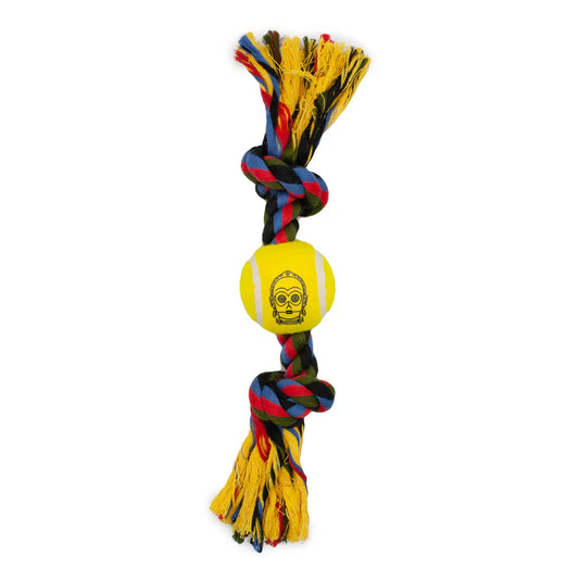 C3-PO Star Wars Tennis Ball Rope Dog Toy