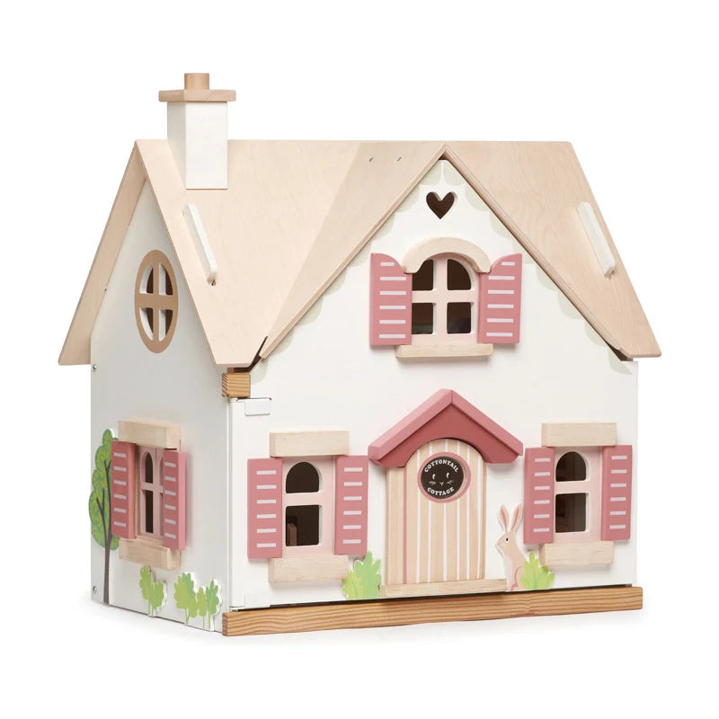 Cottontail Cottage Wooden Doll House - With Furniture