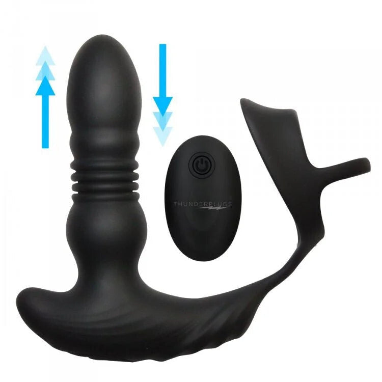 Thunderplugs 10x Thrusting Plug W/ Cock & Ball Ring Intimates Adult Boutique