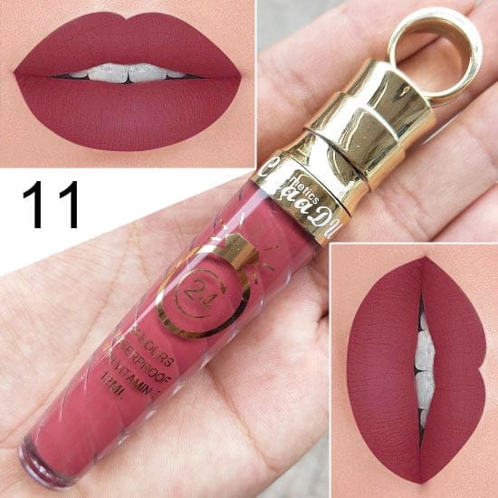 Waterproof Long Lasting Matte+Shimmer Nude Glitter Lip Gloss BENNYS