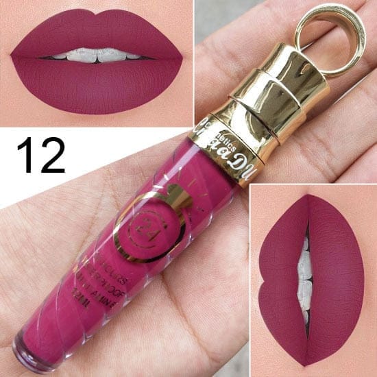 Waterproof Long Lasting Matte+Shimmer Nude Glitter Lip Gloss BENNYS