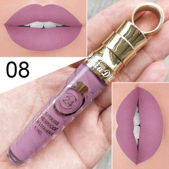 Waterproof Long Lasting Matte+Shimmer Nude Glitter Lip Gloss BENNYS