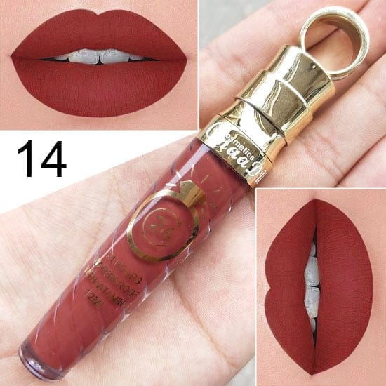 Waterproof Long Lasting Matte+Shimmer Nude Glitter Lip Gloss BENNYS