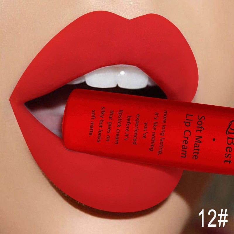 Waterproof Matte Nude Lipstick Pigment Red Long Lasting Lip Gloss BENNYS