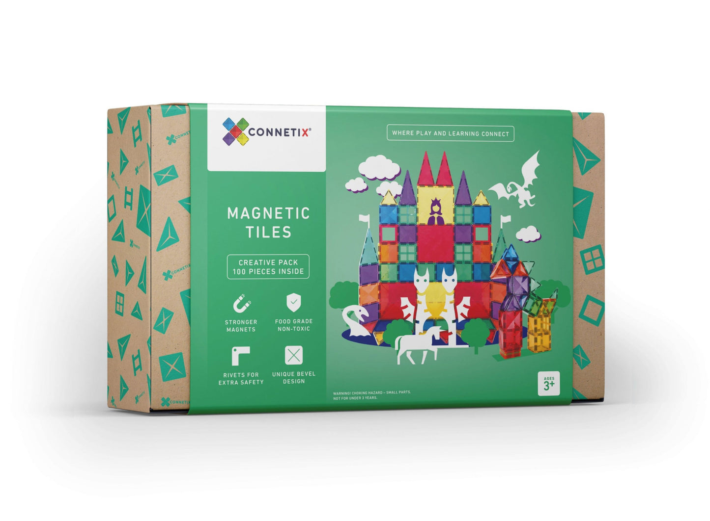 Connetix - 102 Piece Creative Pack - Magnetic Tiles