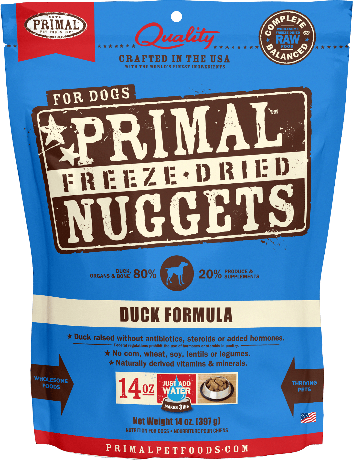 Primal Freeze Dried Nuggets Grain Free Duck Formula Dog Food