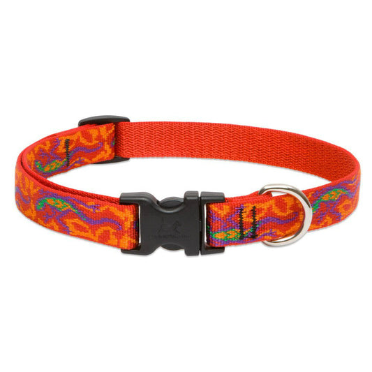 Lupine 41001 Originals Adjustable Collar for Small Dogs, Go Go Gecko, 3/4"x9-14"