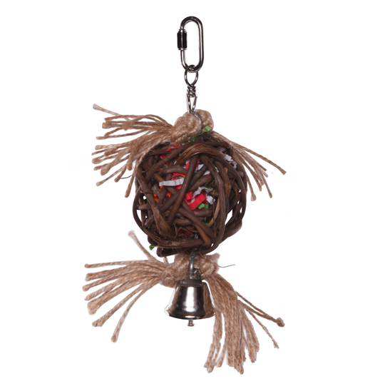 Hanging Wicker Ball with Bell
