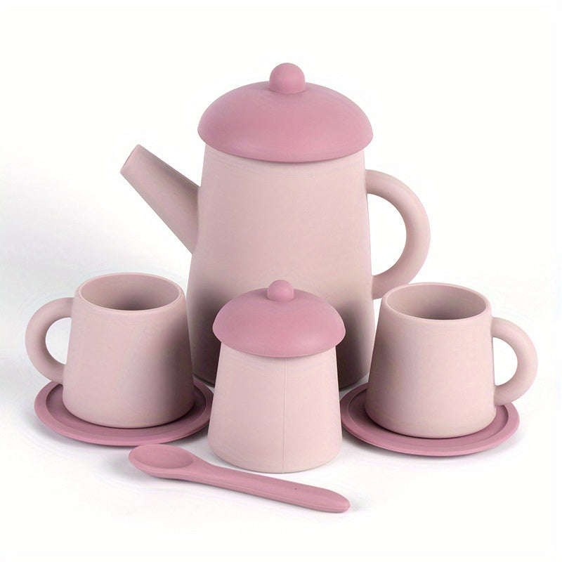 BPA-Free Silicone Bath Toys Set - Tea Cups, Kitchen Toys & Early Education Toys for Girls & Boys