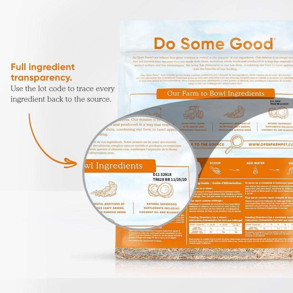 Open Farm Farmer's Table Pork Freeze Dried Raw Dog Food