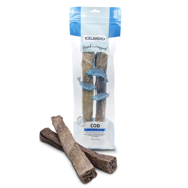 Icelandic Hand Wrapped Cod Skins Chew 10” 2pk