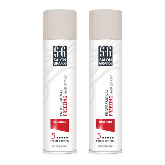 Salon Grafix Hairspray Freezing Mega Hold 10 Ounce (295ml) (2 Pack)