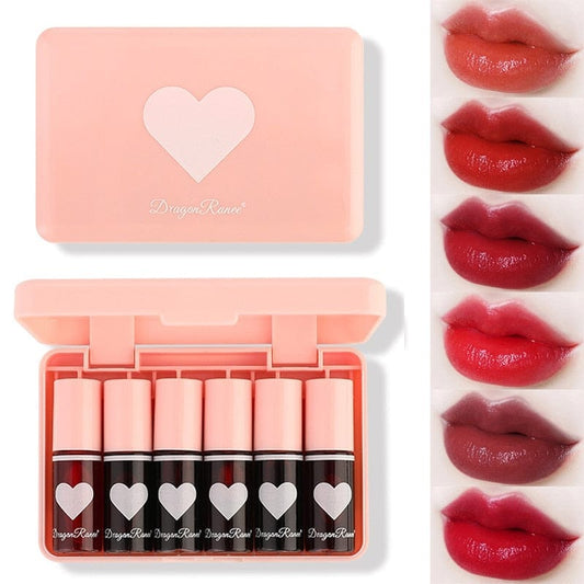 6 Pieces Lip Gloss Stain Long Lasting Liquid Lipstick Fashion Makeup