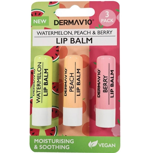 Derma V10 Triple Pack Lip Balm