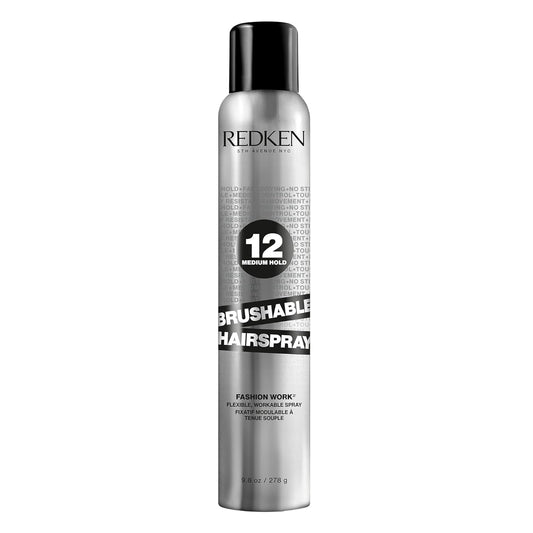 Redken Brushable Hairspray 12 | Flexible Medium Hold with Natural Finish | Protects Against Frizz & Humidity | For All Hair Types