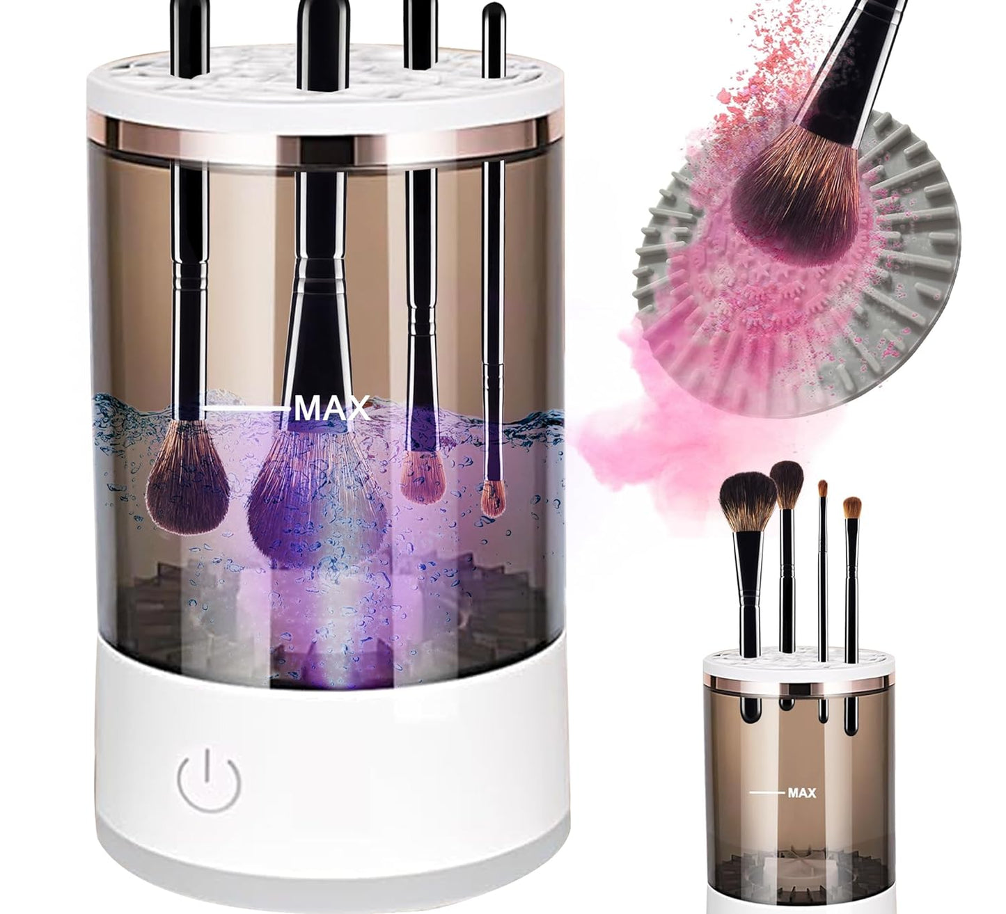 Makeup Brush Cleaner Machine, Make Up Brush Cleaner Cleanser Machine, Automatic Spinning Makeup Brush Cleaner Fit for All Size Makeup Brush