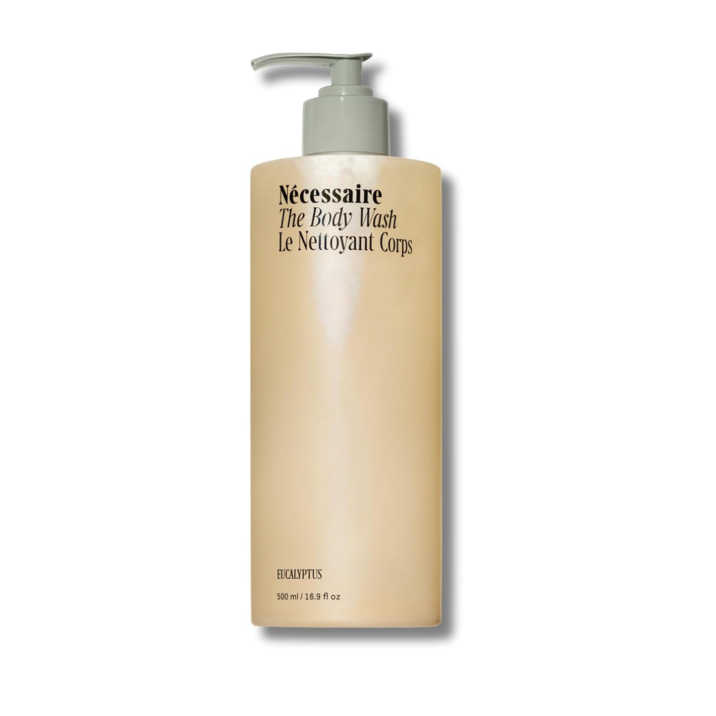 NŽcessaire The Body Wash Eucalyptus with Pump. Oil-in-gel Cleanser. Cacay + Marula Oil, Vitamin A/C/E + Omega 6/9 and Nicacinamide. Dermatologist-Tested. Hypoallergenic. 500ml / 16.9 fl oz