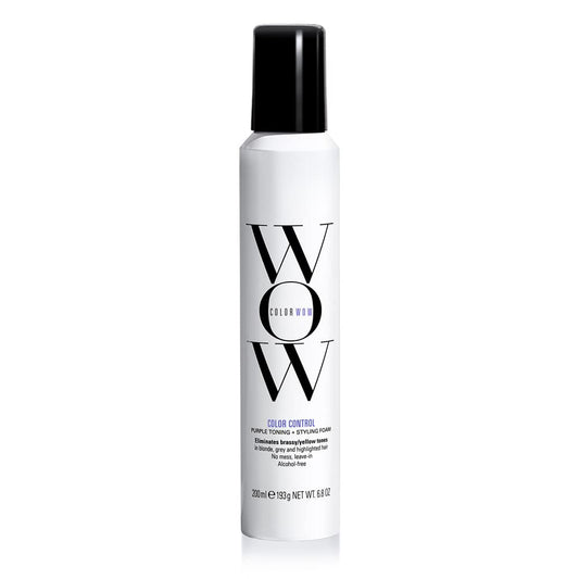 COLOR WOW Color Control + Toning Foam Ð Mess-free way to get rid of brass instantly; Alcohol free tinted leave in toning foam; crunch free styling