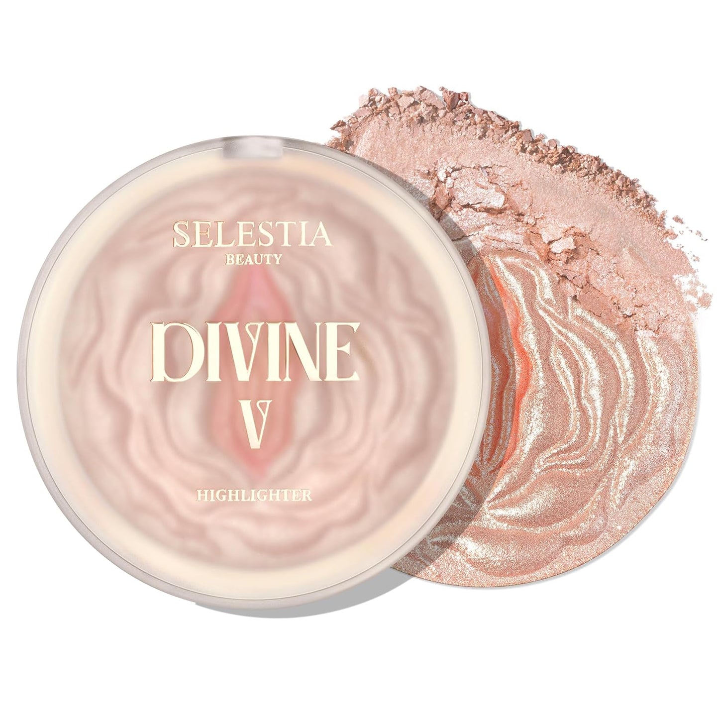 Highlighter Makeup Powder Divine V - Highlighter Powder for Radiant Glow - Face Highlighter for All Skin Tones - Easy-to-Apply Powder Highlighter, 0.53 Oz