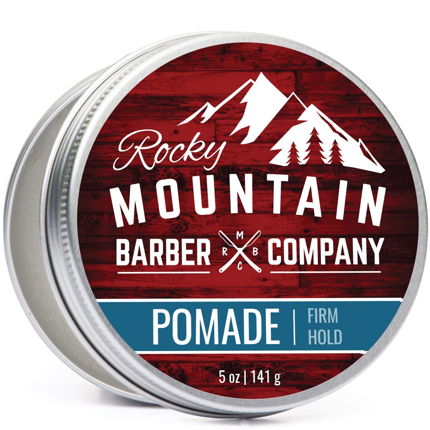 Rocky Mountain Barber Company Pomade for Men - 5 oz Tub Classic Styling Product with Strong Firm Hold for Side Part, Pompadour & Slick Back Looks Ð High Shine & Easy to Wash Out Ð Water Based