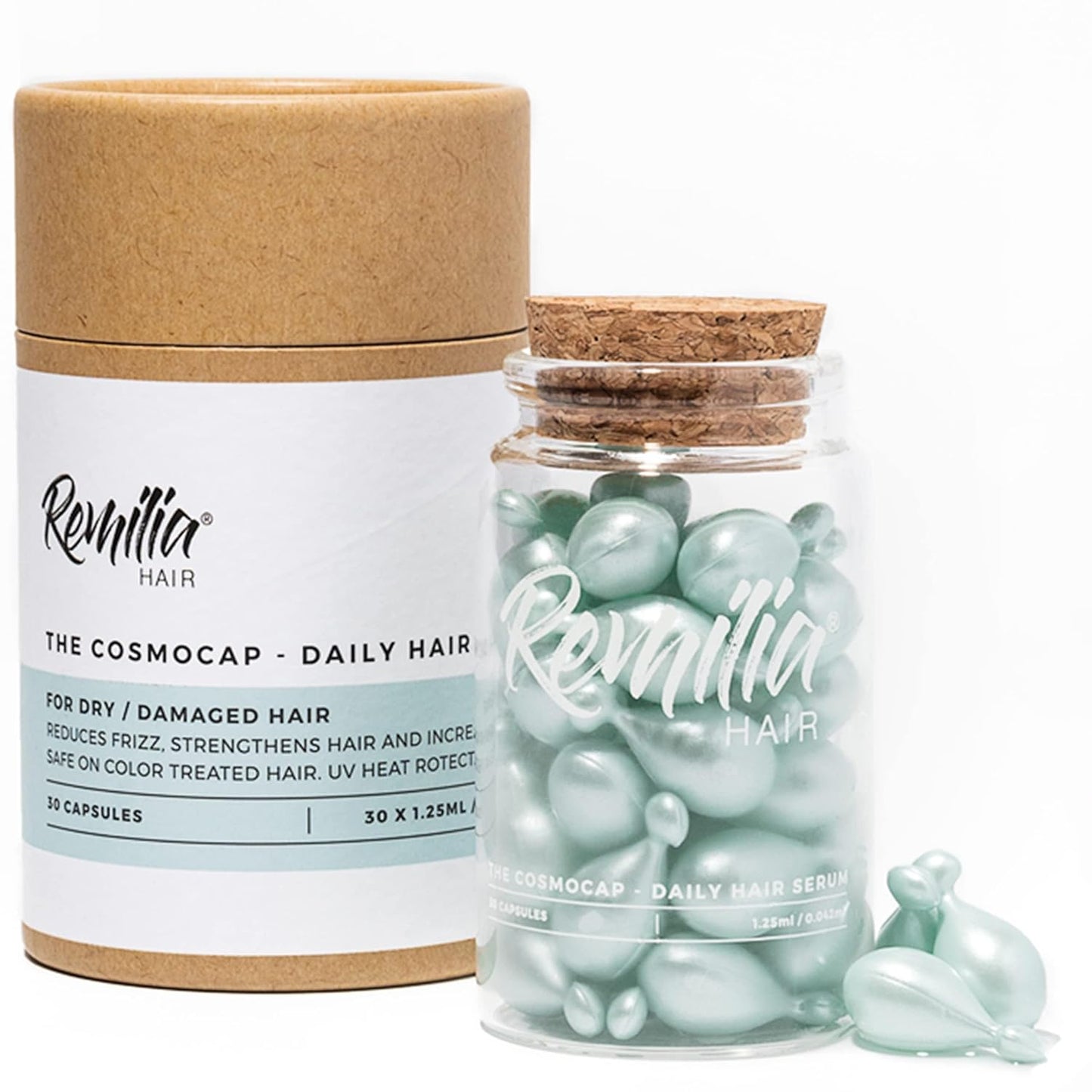 Hair Serum for Frizzy and Damaged Hair - Restorative Hair Oil Vitamins in Capsules - Hair Treatment for Women - Hair Treatment Oils for Damaged & Bleached Hair -30 Hair Oil Capsules by Remilia