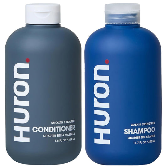 Huron MenÕs Shampoo & Conditioner Set - Clean & Invigorating Scent - Hydrating, & Nourishing Shampoo & Conditioner for Men - Vegan Ingredients & Cruelty Free