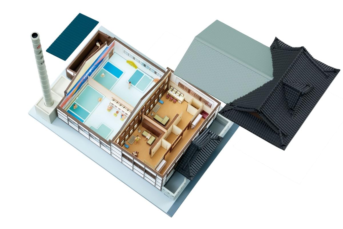 Tomytec Japan Eco-Lake Md04 Micro Doll House Public Bath Diorama Supplies