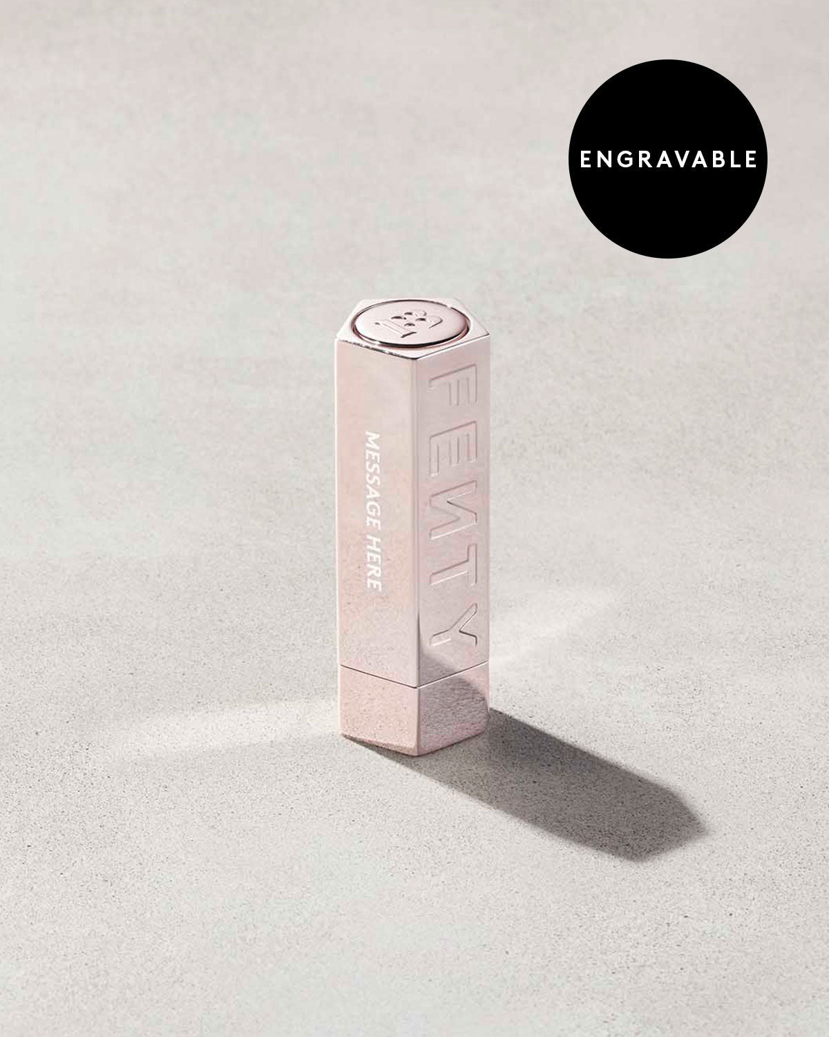 Fenty Icon The Case Engraved Semi-Matte Refillable Lipstick — Metallic Nude Engraved