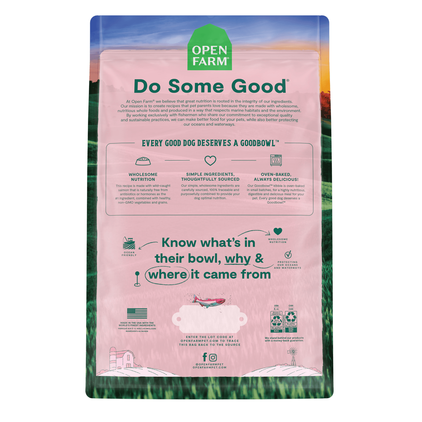 Open Farm Goodbowl Wild-Caught Salmon and Brown Rice Recipe Baked Dry Dog Food