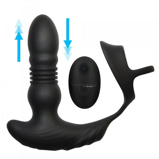 Thunderplugs 10x Thrusting Plug W/ Cock & Ball Ring Intimates Adult Boutique