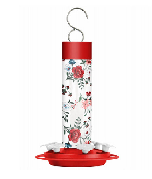 Nature's Way DGHF3 Vintage Blossom Decorative Glass Hummingbird Feeder, 20 Oz