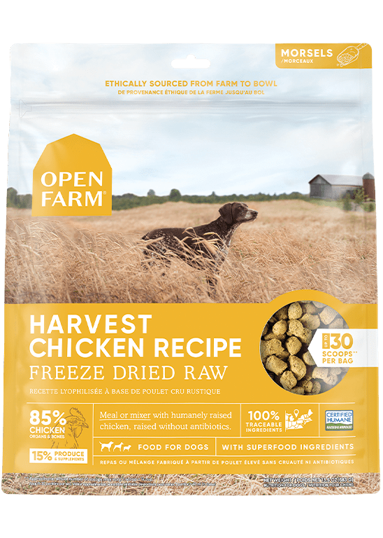 Open Farm Grain Free Harvest Chicken Recipe Freeze Dried Raw Dog Food