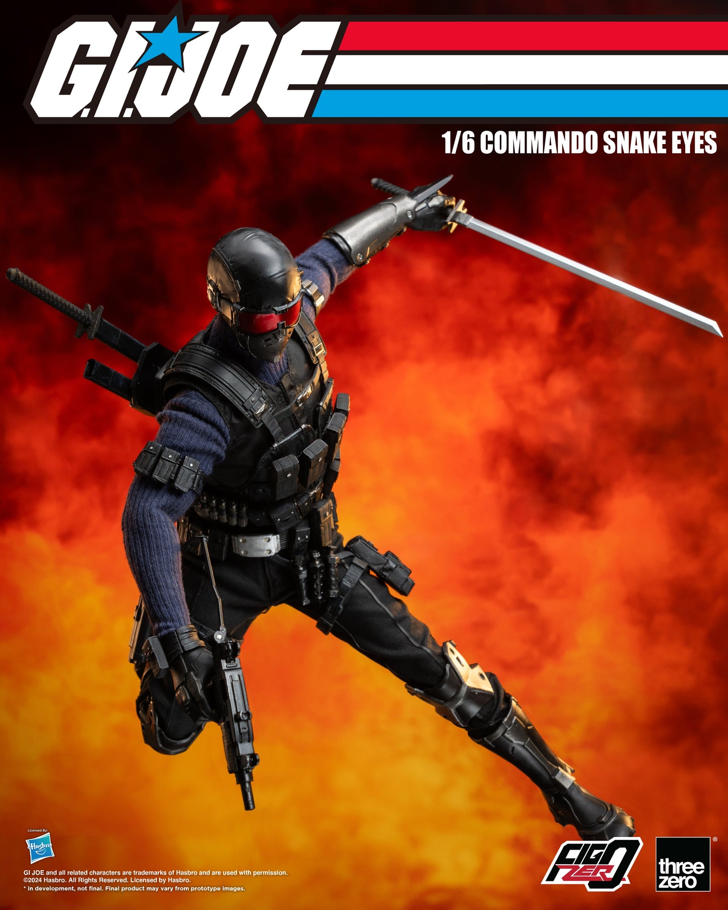 GI Joe Commando Snake Eyes FigZero 1/6 Scale Action Figure by Threezero