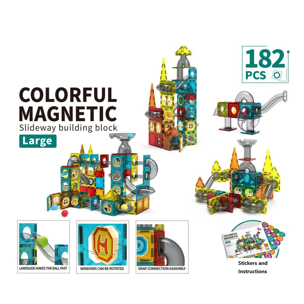 Magnetic Building Blocks Educational STEM Toys - 182 pcs.