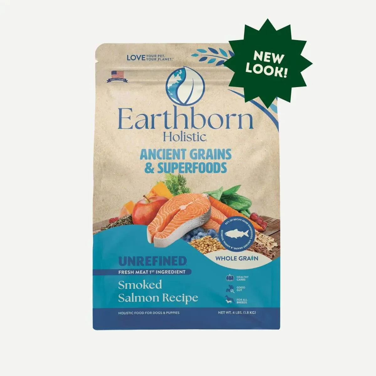 Earthborn Holistic Unrefined Smoked Salmon with Ancient Grains & Superfoods Dry Dog Food
