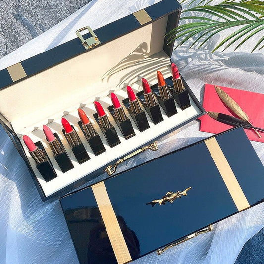 Wooden Box Lipstick Collection 10 Pcs BENNYS