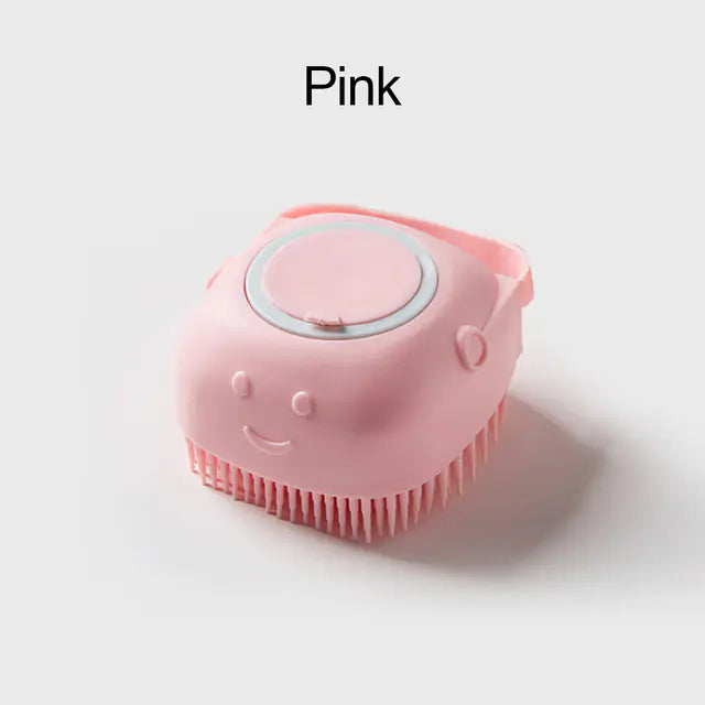 Soft Silicone Dog Massage Brush Soft Pink A