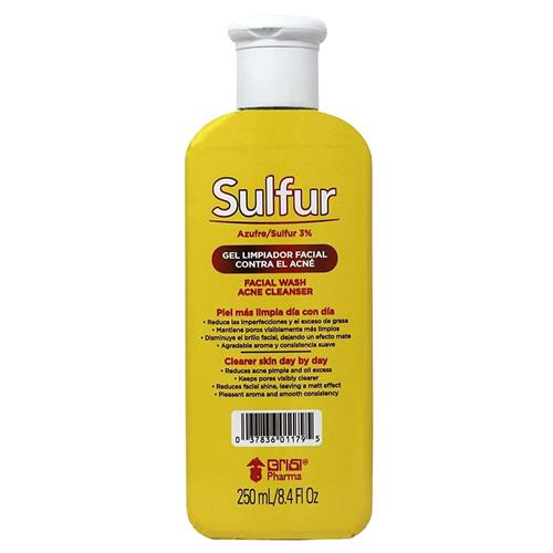 Sulfur Grisi Facial Wash and Cleanser, Reduces Oil Excess Pimples. 8.4 Fl Oz