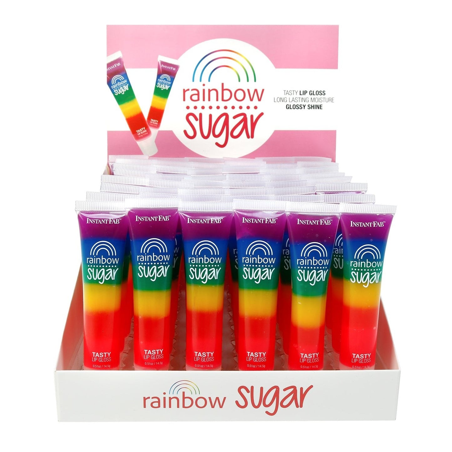 Instant Fab Rainbow Sugar Lip Gloss 48pcs