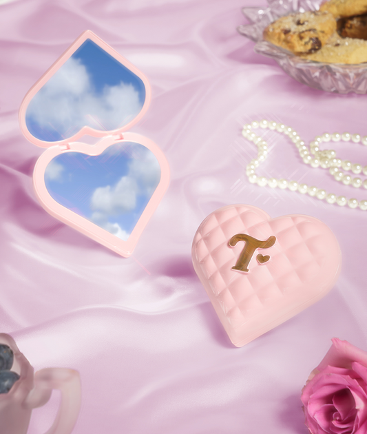 Pink Quilted Heart Compact