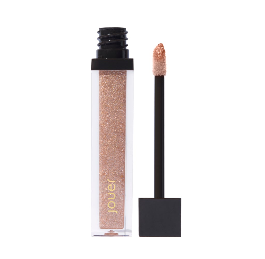 Jouer Long Wear Lip Topper Lip Gloss Skinny Dip (Metallic shimmering golden nude)